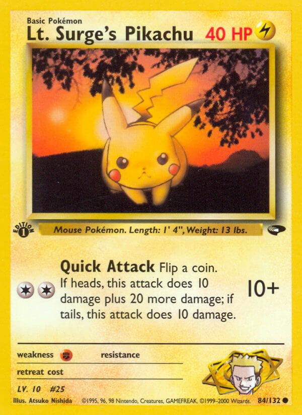 Lt. Surge's Pikachu [1st-Edition]